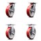 Service Caster 8 Inch Red Poly on Cast Iron Caster Set with Roller Bearings 2 Swivel 2 Rigid SCC-35S820-PUR-RS-2-R-2 - alternate 1